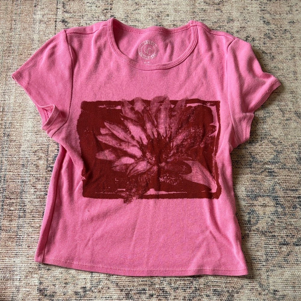 Urban Outfitters Pink Graphic Baby Tee